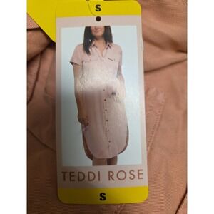 Teddi Rose Tencel Dress Adult Womens Small Terracotta Buttons Summer
